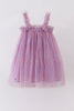 Purple star strap tulle dress