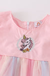 Rainbow unicorn ruffle dress