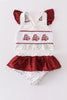 Mississippi state bulldog embroidery 2pc girl swimsuit