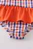 Florida gators embroidery plaid one-piece girl swimsuit