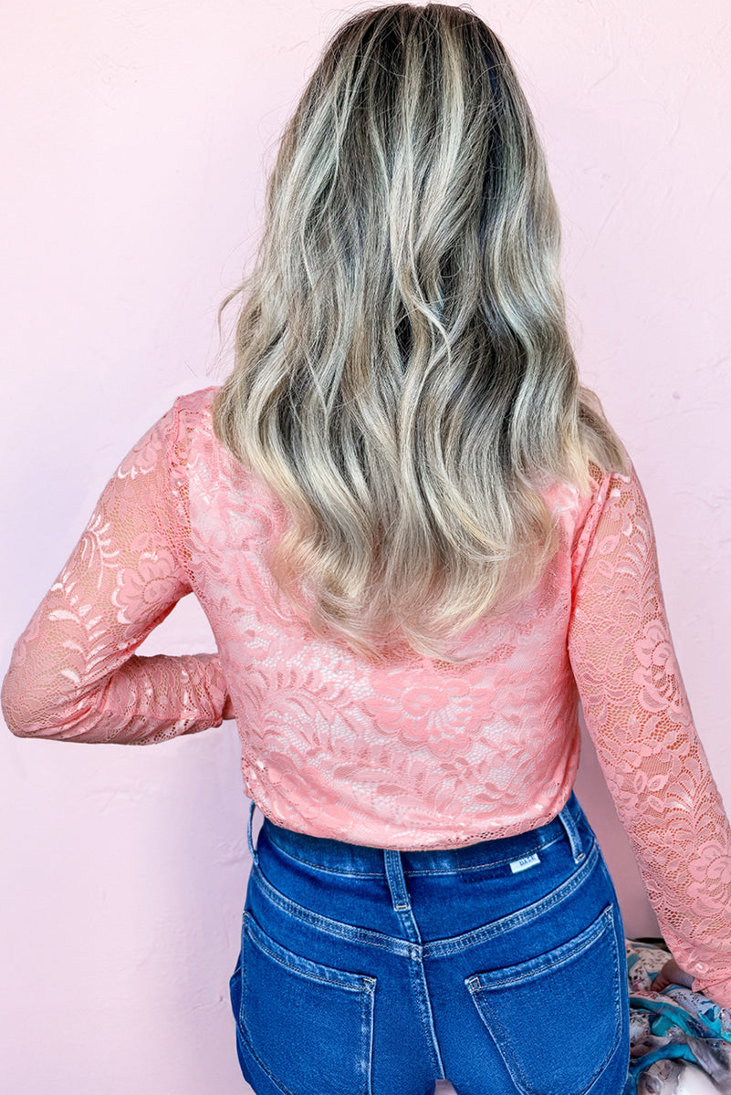 Blossom Floral Lace Sheer Long Sleeve Top – Simply Savannah