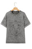 Light Grey Western Steer Head Tie Dye Print Crew Neck T Shirt