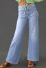 Dusk Blue Loose Straight Leg Cropped High Waist Jeans