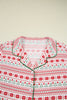 White Christmas Pattern Print Shirt Style Long 2pcs Pajama Set