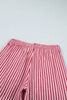 Black Stripe Drawstring Casual Loose Pants