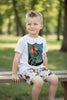 RODEO WHITE T-SHIRT WITH WESTERN SHORTS.