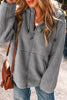Medium Grey Fleece Zip Up Drawstring Hooded Pocketed Jacket