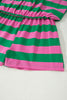 Rose Stripe Dolman Tee Drawstring Skort Athletic 2pcs Set