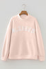 Apricot Pink Oversize Mock Neck Sweatshirt