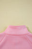 Pink Half Zip Sporty Pullover Mini Skirt 2pcs Outfit