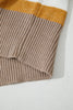 Multicolour Striped Colorblock Drop Shoulder Plus Size Sweater
