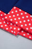 Tomato Red Polka Dot Letter Print Contrast Trim Mock Neck Sweatshirt