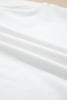 White Eyelet Embroidered Flutter Sleeve Patchwork V Neck Tee