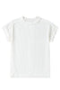 White Textured Knit Exposed Stitching T-shirt