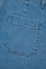Dusk Blue Retro Washed Patch Pocket Loose Jeans
