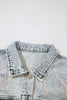 Beau Blue Light Wash Buttoned Chest Pocket Puff Sleeve Denim Jacket