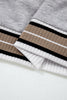 Gray Varsity Contrast Striped Trim V Neck Sweatshirt