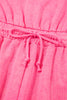 Bonbon Mineral Wash Drawstring Waist Hollow Out Back Short Sleeve Romper