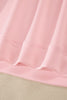 Light Pink Solid Color Exposed Seam Mock Neck Oversize Tee Casual Shorts 2pcs Outfit