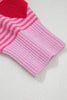 Rose Stripe Contrast Heart Pattern Valentine Knit Sweater