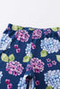 Navy floral print bamboo pajamas set
