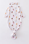 Mermaid print bamboo baby gown