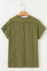 Jungle Green Textured Knit Exposed Stitching T-shirt