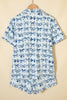 Sky Blue Bow Print Short Pajama Set