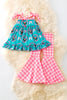 "DEARLY LOVED" GIRLS WESTERN TUNIC & GINGHAM BELL BOTTOMS.