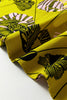 Yellow Vintage Floral V Neck Ruffle Trim Long Sleeve Blouse