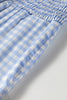 Myosotis Plaid Print Smocked High Waist Womens Loose Pants