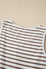 Chestnut Striped Colorblock Patchwork Sleeveless Casual Long Dress