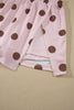 Brown Polka Dot Two Piece Set Long Sleeve Casual Skirt Set