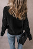 Black Pearl Embellished Rhombus Pattern Sweater