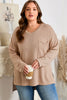 Parchment Plus Size Drop Shoulder Knit Tunic Top