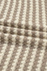 Khaki Stripe Plus Size V Neck Drop Shoulder Sweater