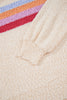 Jet Stream Striped Color Block Loose Sleeve Chic Sweater