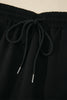Sky Blue Preppy Striped Trim V Neck Polo Tee Drawstring Skirt Set