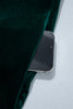 Blackish Green Leopard Trim Velvet Long Sleeve Shift Dress