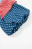 Beau Blue Stars Stripes Short Puff Sleeve Top