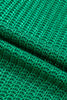Bright Green Solid Color Knit High Neck Short Sleeve Sweater