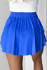 Dark Blue Drawstring High Waist Lined Tennis Skorts