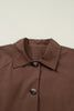 Dark Brown Collared Buttoned Leopard Liner Patchwork Chic Jacket