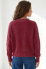 Red Dahlia Drop Shoulder High Neck Ribbed Sweater
