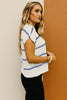 Blue Striped Batwing Sleeve Sweater Tee