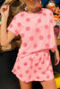 White Polka Dot Short Sleeve Top Casual Skort 2pcs Outfit