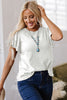 White Layered Ruffle Short Sleeve Round Neck Top