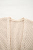 Parchment Color Block Crochet Open Front Plus Size Cardigan