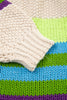 Parchment Color Block Crochet Open Front Plus Size Cardigan