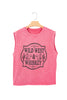 Bonbon Toner Washed Wild West Whiskey Print Sleeveless Muscle Top